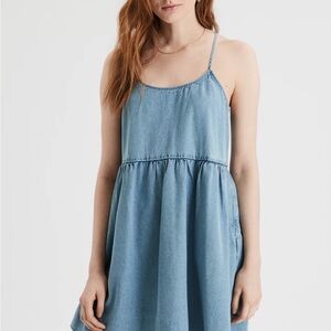 American Eagle Outfitters Light Blue Denim Top